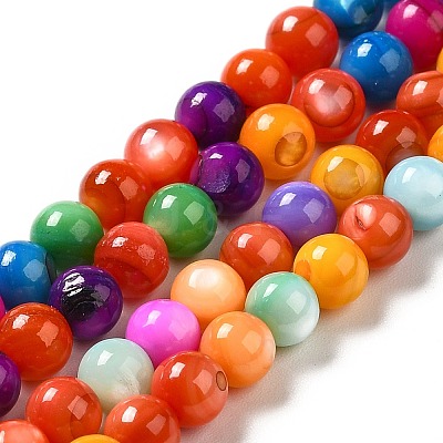 Dyed Natural Freshwater Shell Beads Strands X-SHEL-G014-05D-01-1