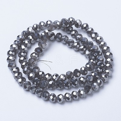Electroplate Glass Beads Strands EGLA-A034-J6mm-Y01-1