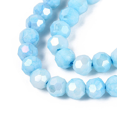 Anti-Tarnish Electroplate Glass Beads Strands EGLA-ZX010-6mm-15-1