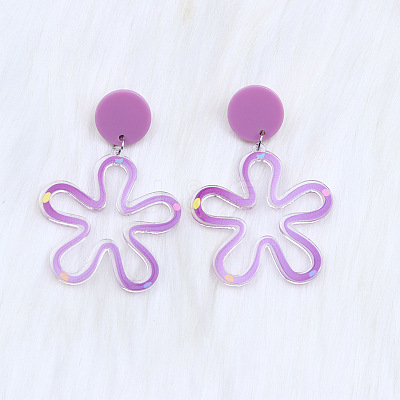 Flower Acrylic Dangle Stud Earrings FS-WG333B2-03-1
