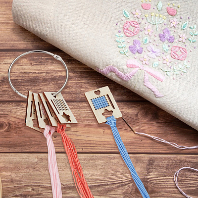 50Pcs Wood Cross Stitch Thread Bobbins WOOD-OC0003-90-1