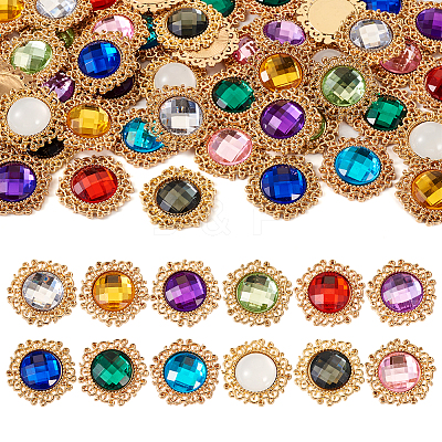 48Pcs 12 Colors Glass Cabochons GLAA-TA0001-52-1