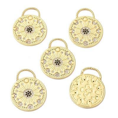 Brass Clear  Cubic Zirconia Pendants ZIRC-C024-27G-1