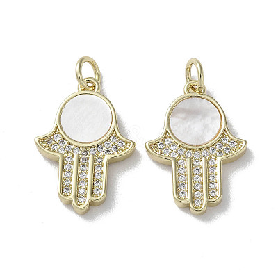 Brass Micro Pave Cubic Zirconia Pendants KK-G485-22C-G-1