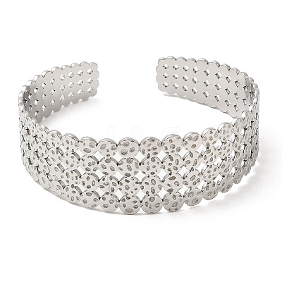 Non-Tarnish 304 Stainless Steel Cuff Bangles BJEW-K267-01P-1