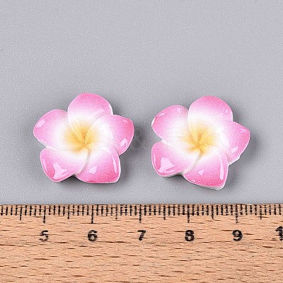 Plumeria Flower Opaque Resin Cabochons CRES-T025-30D-02-1