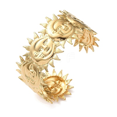 304 Stainless Steel Cuff Bangles for Women BJEW-P364-01A-G-1