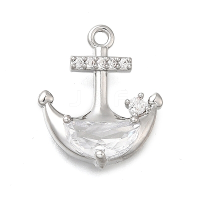 Brass Micro Pave Cubic Zirconia Pendants KK-Q048-09P-1