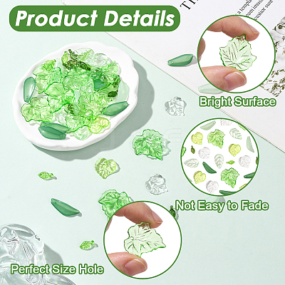 320Pcs 8 Styles Transparent Acrylic Pendants OACR-SC0002-49-1