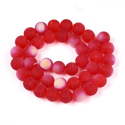Frosted Transparent Glass Beads Strands LS-GLAA-T032-T10mm-MBB09-1