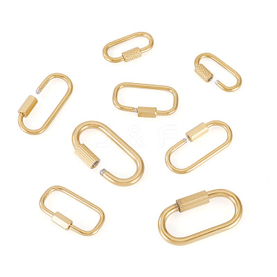 8Pcs 4 Styles 304 Stainless Steel Locking Carabiner STAS-TA0005-53-1