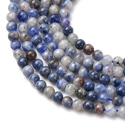 Natural Blue Spot Jasper Beads Strands G-Z116-A02-2mm-1