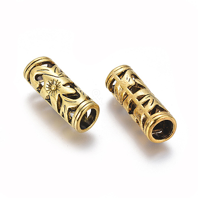 Tibetan Style Hollow Tube Beads LS-GLF10482Y-NF-1