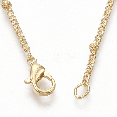 Brass Coated Iron Curb Chain Necklace Making MAK-T006-01KC-1