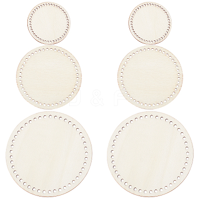 3 Sets 3 Style Wooden Basket Bottoms DIY-GF0004-75-1
