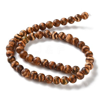 Dyed & Heated Tibetan Style dZi Beads Strands G-P564-A01-01A-1