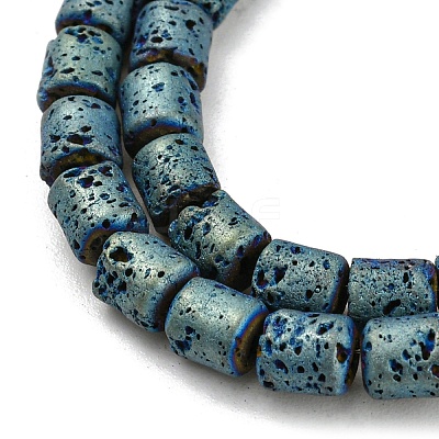 Electroplated Natural Lava Rock Beads Strands G-Z032-J04-12E-1