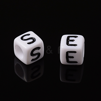 Letter Acrylic European Beads X-OPDL-R050-10mm-1