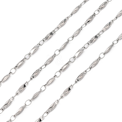 Tarnish Resistant 3.28 Feet 304 Stainless Steel Bar Link Chains X-CHS-K001-76-1