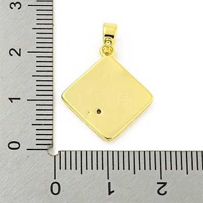 Brass Micro Pave Clear Cubic Zirconia Pendants KK-P263-04A-G-1