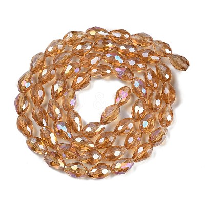 Transparent Electroplate Glass Beads Strands EGLA-N013-T6mm-B21-1