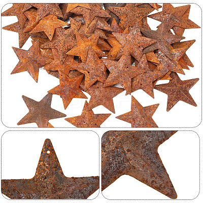 60Pcs 3 Styles Star Rust Iron Big Pendants IFIN-GF0001-13B-1