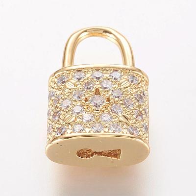 Brass Micro Pave Cubic Zirconia Pendants ZIRC-K060-08-1