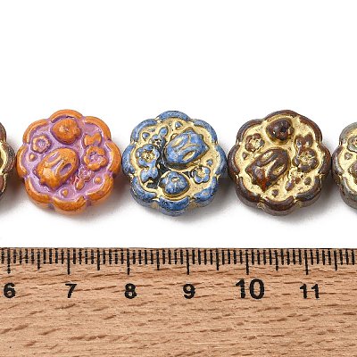 Painted Glass Beads Strands GL-CBA8EF0-02-1