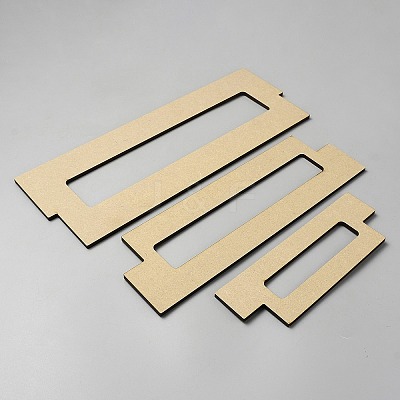 3Pcs Rectangle MDF Wood Ribbon Ruler DIY-WH0430-891D-1