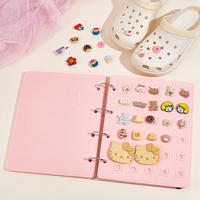 8 Pages Felt Shoe Charms Collection Binder Book AJEW-WH0038-94P-01-1