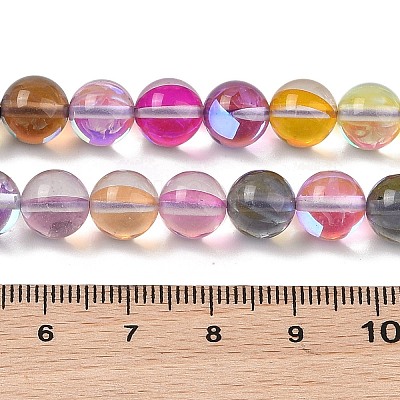 Electroplated Synthetic Moonstone Beads Strands G-C131-A01-02-1