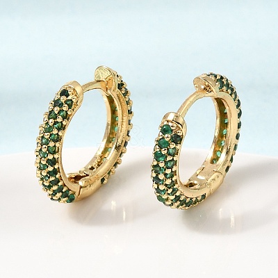 Brass Micro Pave Cubic Zirconia Hoop Earrings KK-CBA8324-24G-01-1
