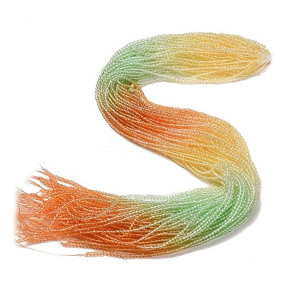 Transparent Gradient Color Glass Beads Strands GLAA-G101-2mm-08-1