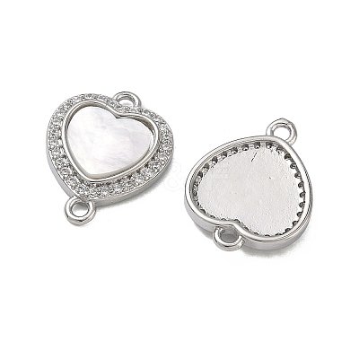 Brass Micro Pave Cubic Zirconia Connector Charms KK-H256-13P-1