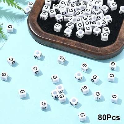 Acrylic Horizontal Hole Letter Beads OACR-YW0002-08G-1