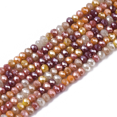 Electroplate Glass Beads Strands X-EGLA-S192-001A-A03-1