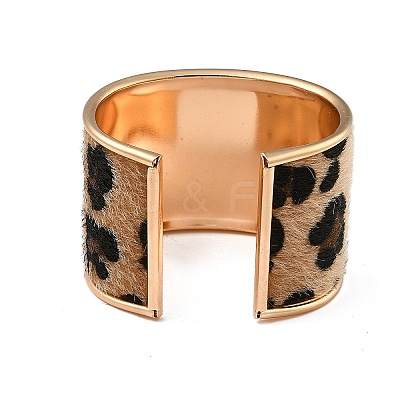 Alloy PU Open Cuff Bangles Bangles BJEW-U014-01G-03-1