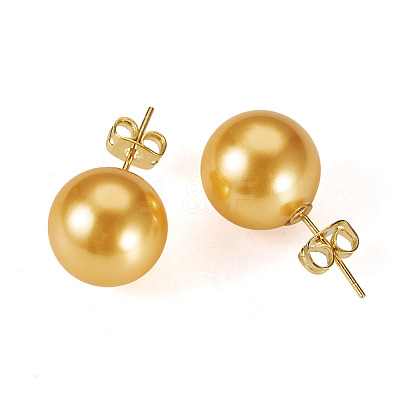 925 Sterling Silver Round Stud Earrings EJEW-TAC00030-01-1