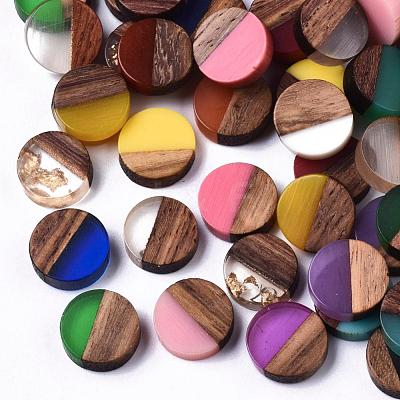 Resin & Walnut Wood Cabochons RESI-S358-70-1