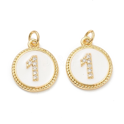 Brass Micro Pave Clear Cubic Zirconia Charms ZIRC-J040-44G-01-1
