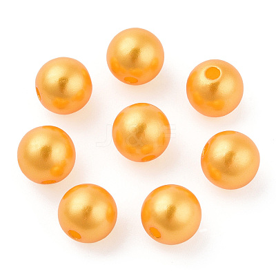 Spray Painted ABS Plastic Imitation Pearl Beads OACR-T015-05C-18-1
