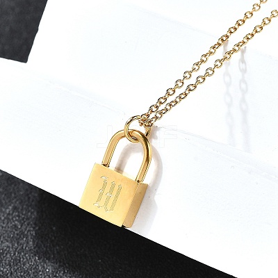 304 Stainless Steel Rolo Chain Pendant Necklaces NJEW-S444-01G-23-1
