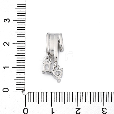 Brass Micro Pave Cubic Zirconia Tube Bails KK-P289-08P-1