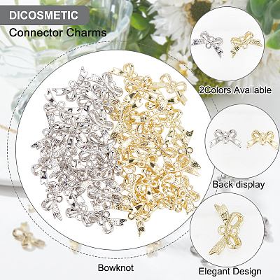 48Pcs 2 Colors Alloy Connector Charms FIND-DC0001-93-1