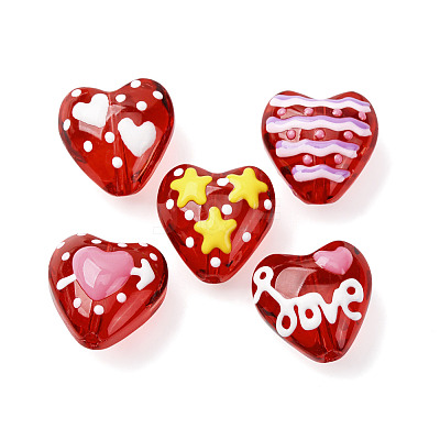 5Pcs Glass Enamel Beads GLAA-TA0003-55-1