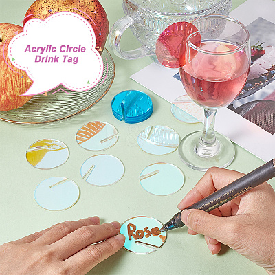 40Pcs Acrylic Wine Glass Charms AJEW-GA0006-27-1