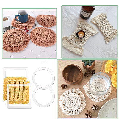 4Pcs 2 Styles Translucence Acrylic Knitting & Macrame Tassel Tool TOOL-GA0001-93-1