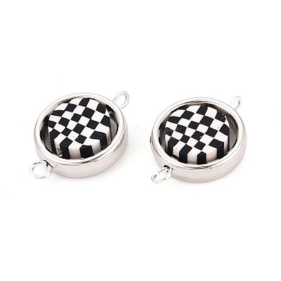 Polymer Clay Beads with CCB Plastic Frame Connector Charms CLAY-T022-35M-02-1