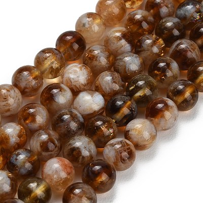 Heated Natural Citrine Beads Strands G-C293-A04-8mm-1