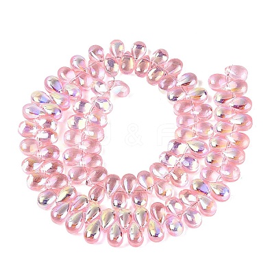 Electroplate Transparent Glass Beads Strands EGLA-N057-01A-07-1